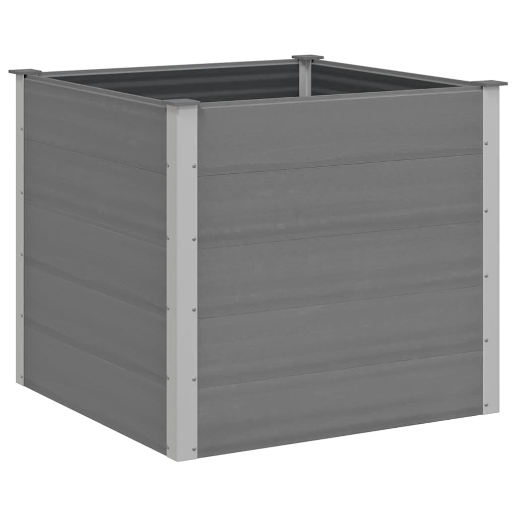 Canteiro Elevado para Jardim Wpc 100x100x91 cm Cinzento - 43606