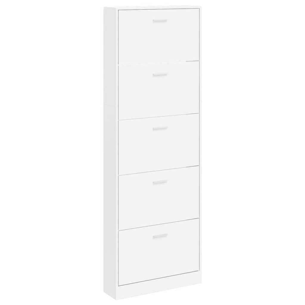 Sapateira com 5 compartimentos em madeira branco