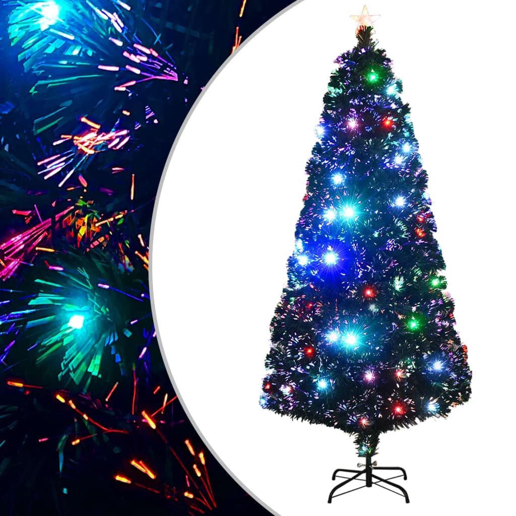 vidaXL Árvore de Natal pré-iluminada c/ suporte e LED 180 cm fibra ótica