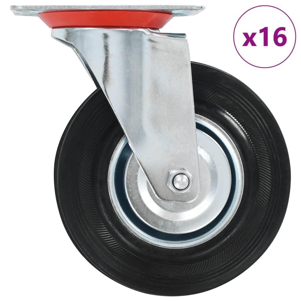 vidaXL 16 pcs rodas giratórias 125 mm