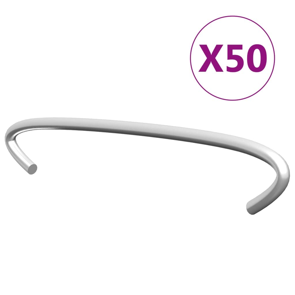 vidaXL Ganchos para gabiões 50 pcs aço galvanizado 10 cm