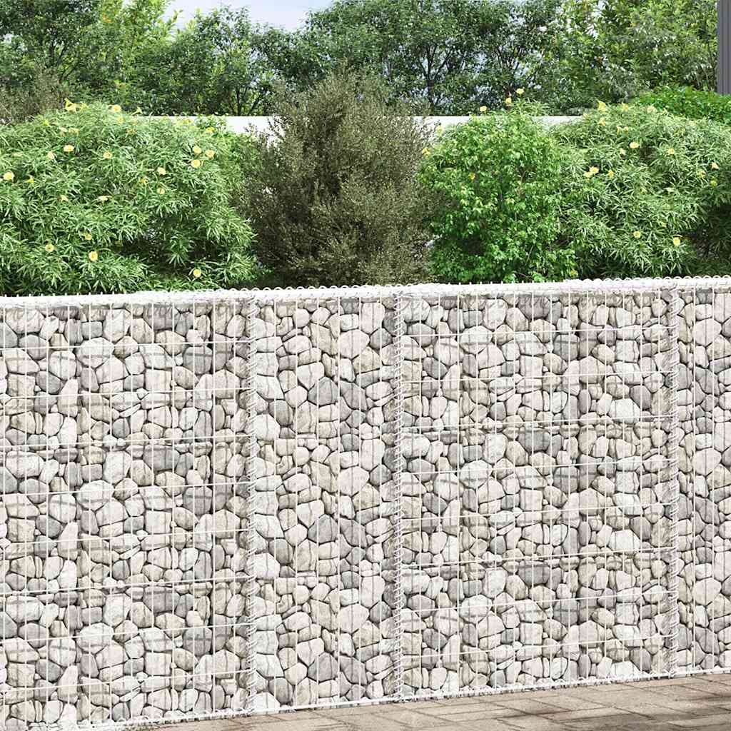 vidaXL Canteiro elevado/cesto gabião trapézio 80x20x100 cm aço galvan.