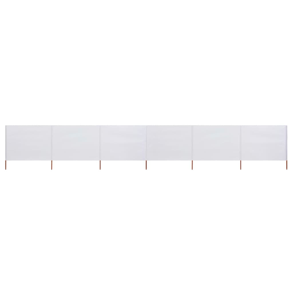 vidaXL Para-vento com 6 painéis em tecido 800x120 cm cor areia branco