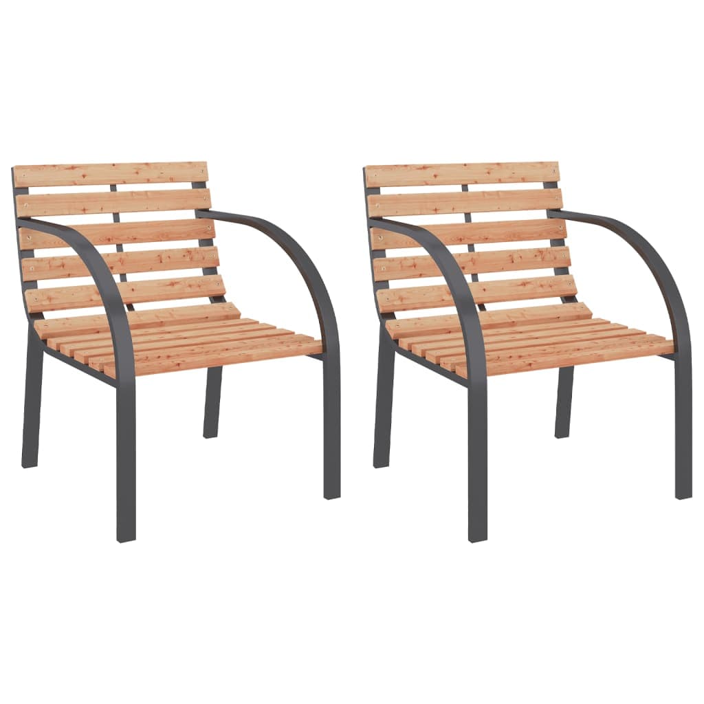 vidaXL Cadeiras de jardim 2 pcs madeira