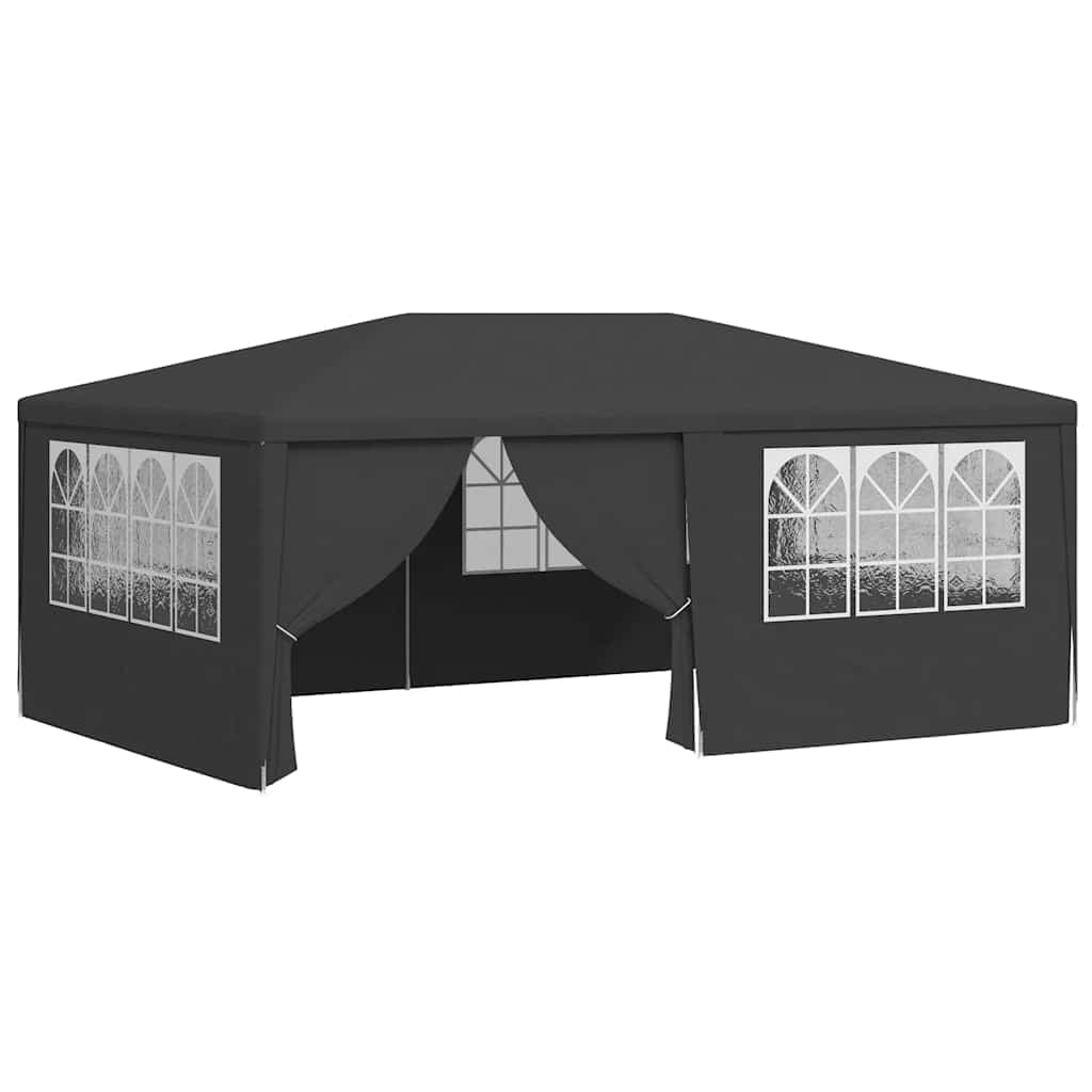 vidaXL Tenda Festas com Paredes Laterais 4x6m 90g/m² Antracite - 527413832