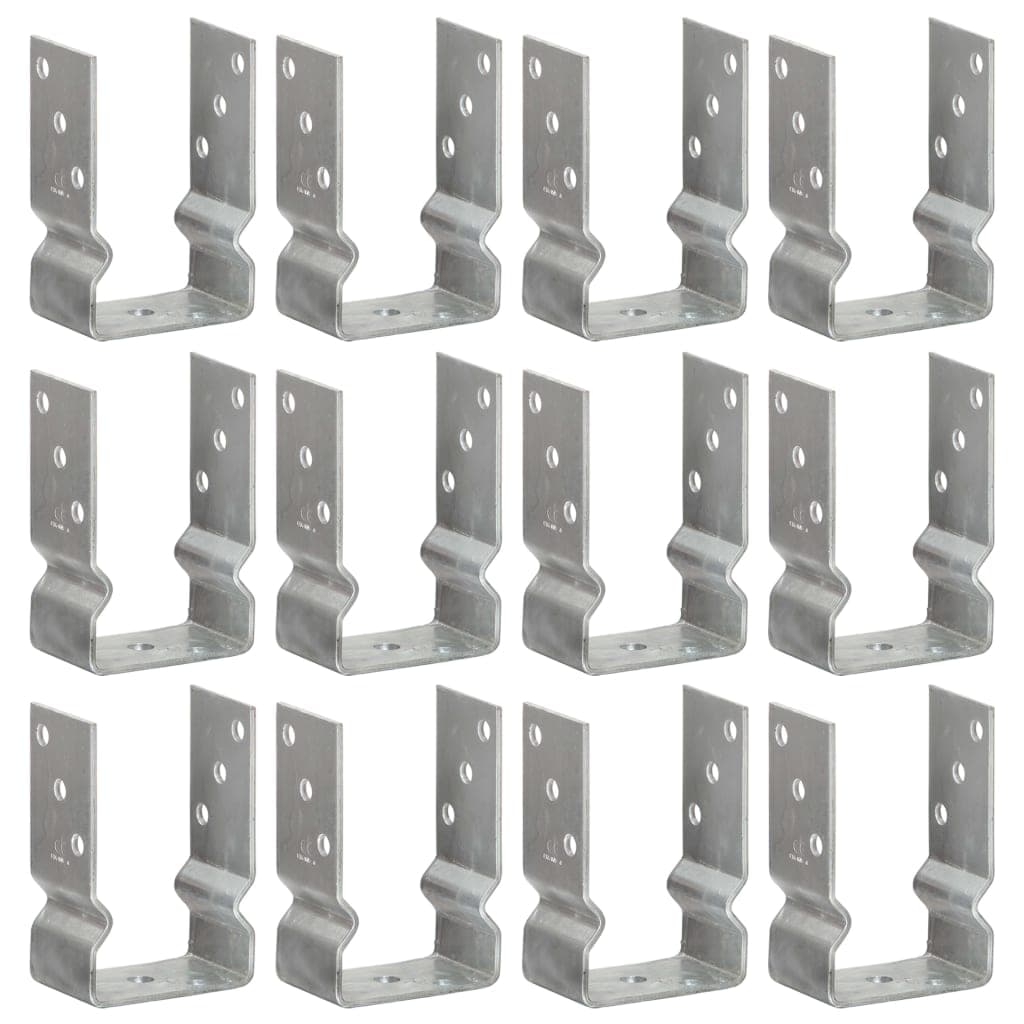 vidaXL Âncoras de vedação 12 pcs 9x6x15 cm aço galvanizado prateado