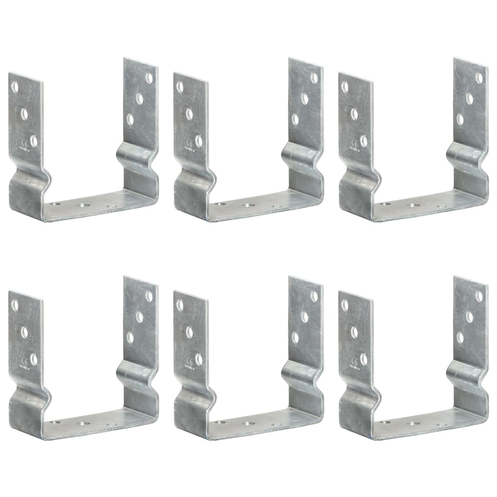 vidaXL Âncoras de vedação 6 pcs 14x6x15 cm aço galvanizado prateado