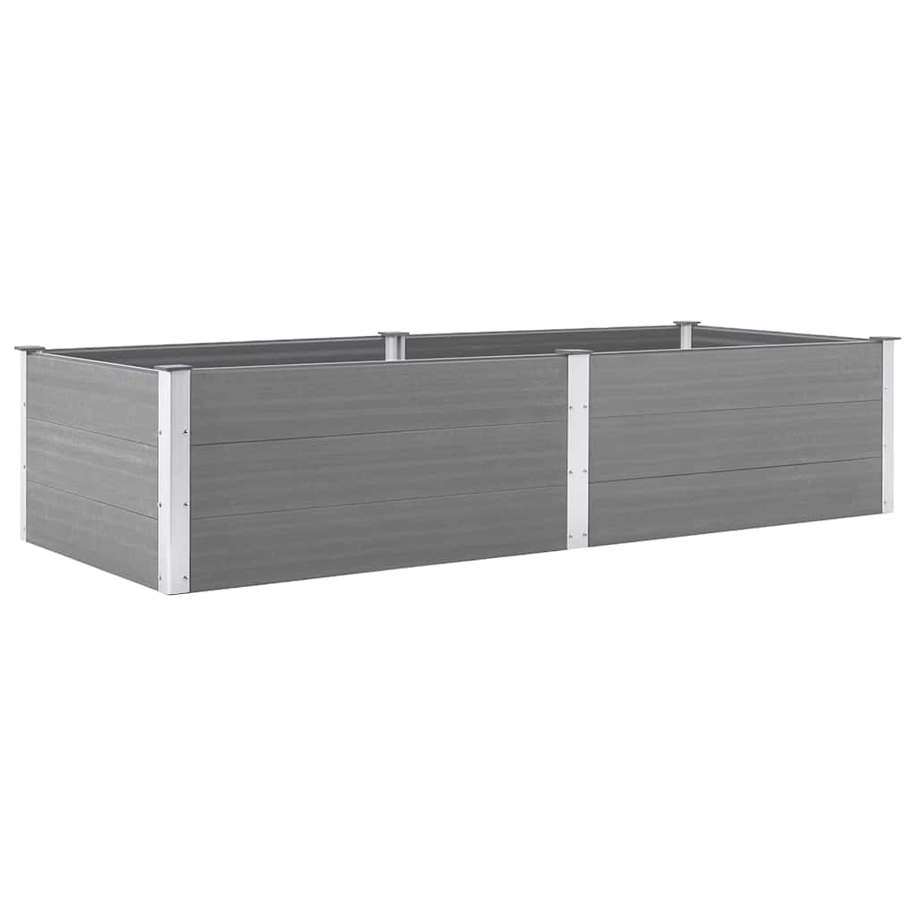 vidaXL Canteiro elevado de jardim 250x100x54 cm WPC cinzento