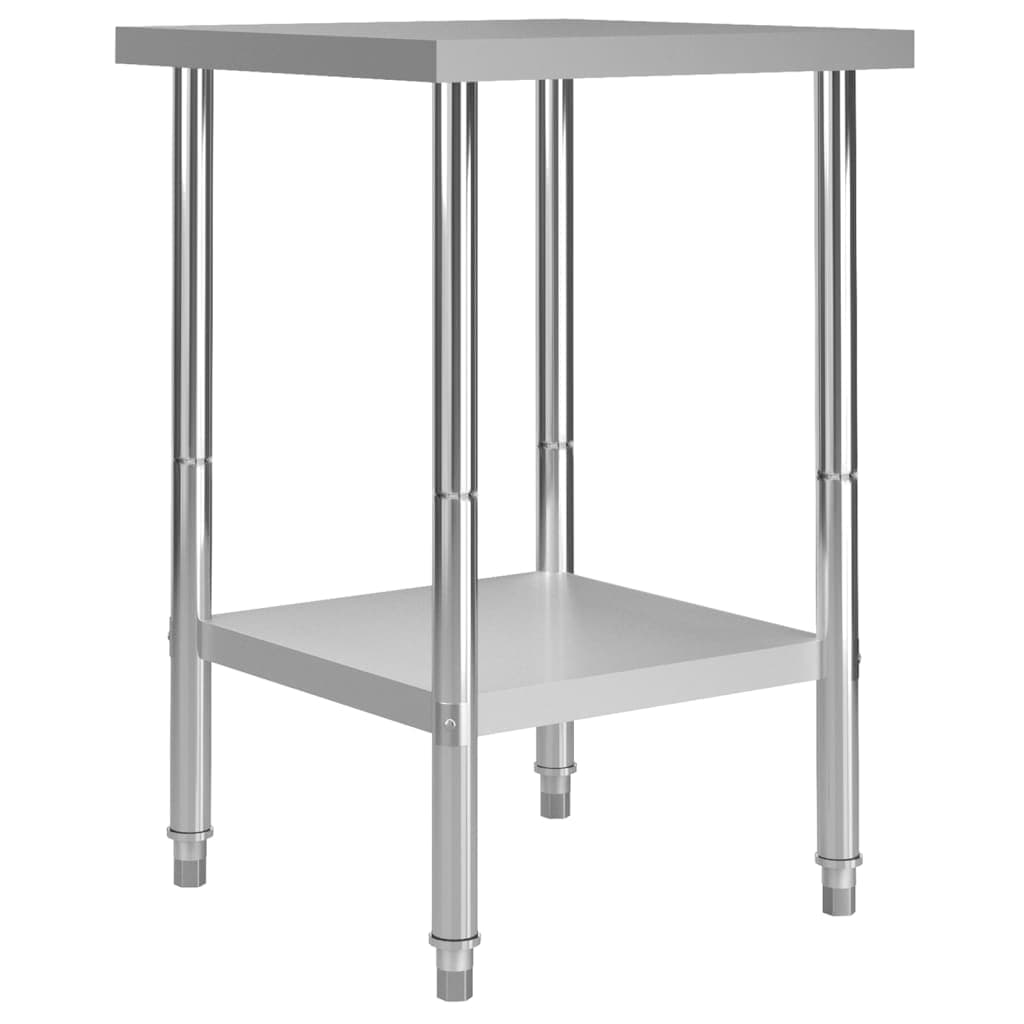 vidaXL Mesa de trabalho de cozinha 60x60x85 cm aço inoxidável