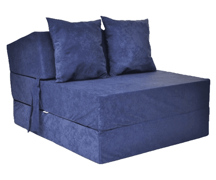 Colchão de campismo dobrável 200x70x15 cm veludo azul
