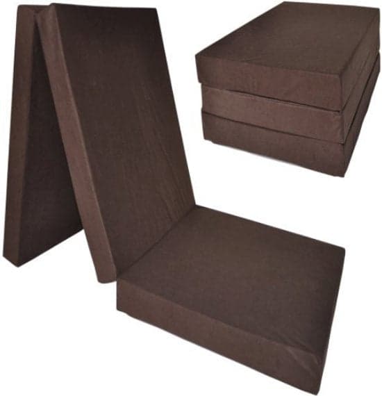 Colchão de campismo extra espesso 195x80x15 cm castanho