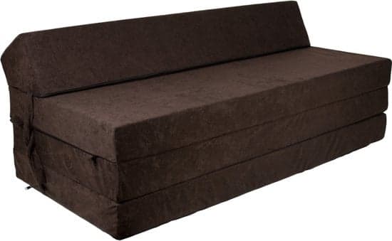 Colchão dobrável com almofada 200x120x10 cm castanho