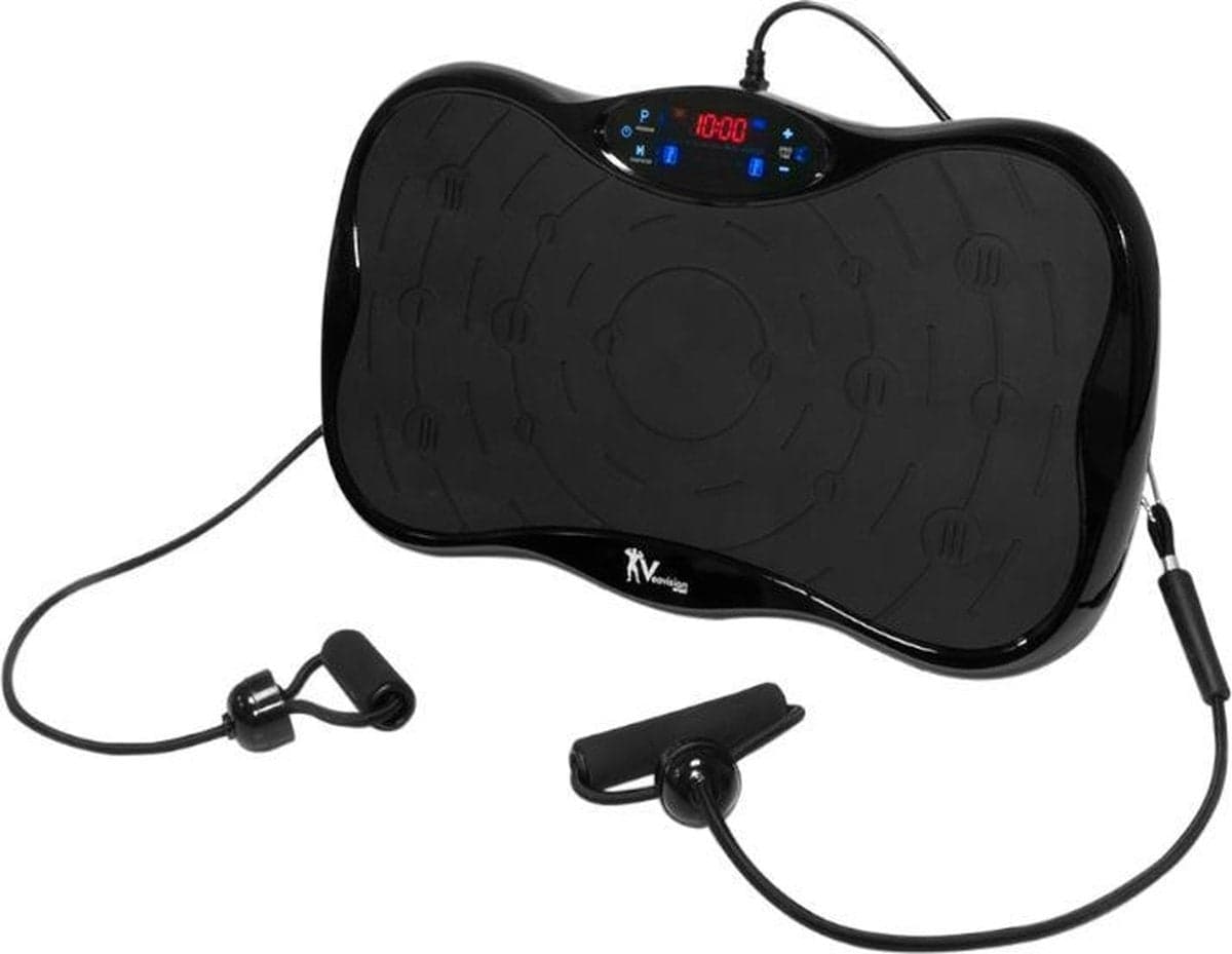 Plataforma vibratória fitness multifunções preta