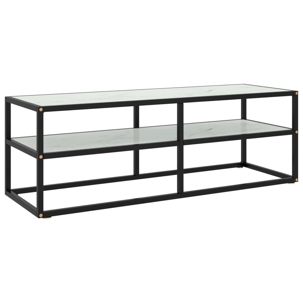 vidaXL Móvel de TV 120x40x40 cm vidro mármore branco