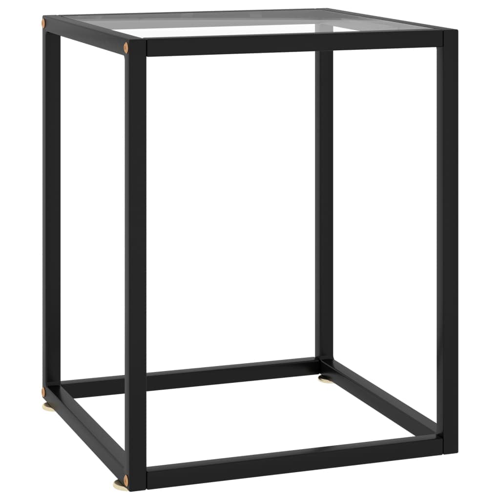 Mesa de Centro 40x40x50 cm Preto com Vidro Temperado - 322907