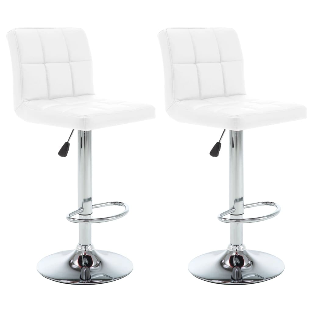 vidaXL Bancos de bar 2 pcs couro artificial branco