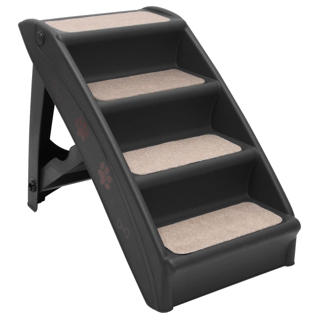vidaXL Escadas para cães dobráveis 62x40x49,5 cm preto