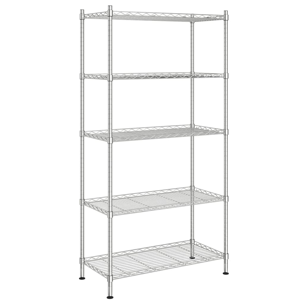 vidaXL Unidade de 5 prateleiras 90x35x180 cm 250 kg cromado