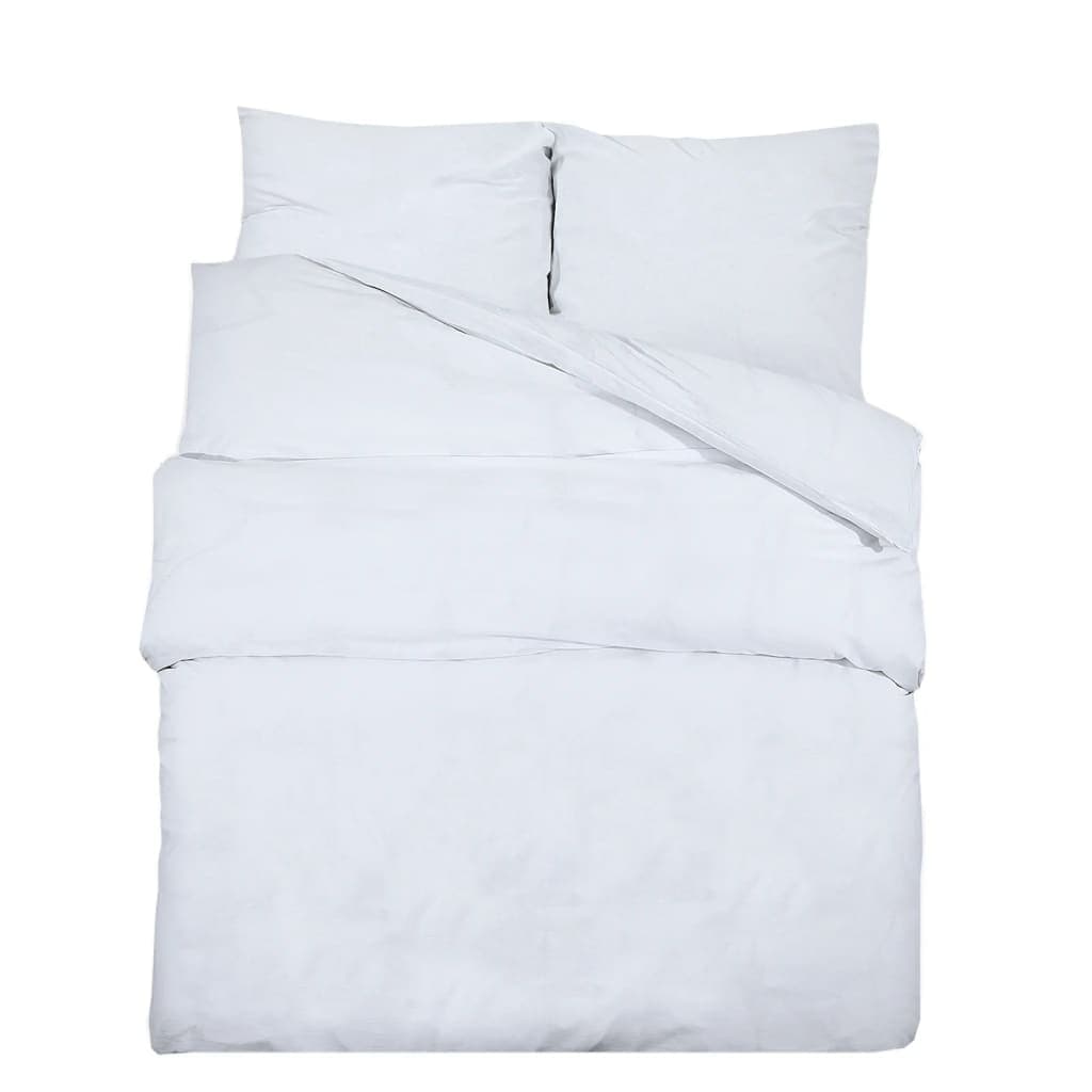 vidaXL Conjunto de Capa de Edredão 140x200cm Algodão Branco - 3572736964