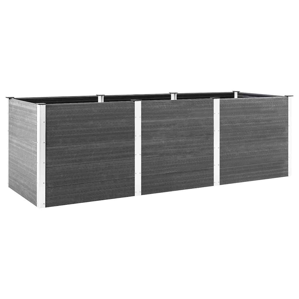 vidaXL Canteiro elevado de jardim 300x100x91 cm WPC cinzento