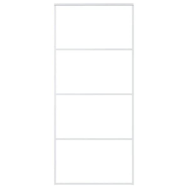 vidaXL Porta Deslizante Vidro Esg Fosco e Alumínio 90x205 cm Branco - 3274405976