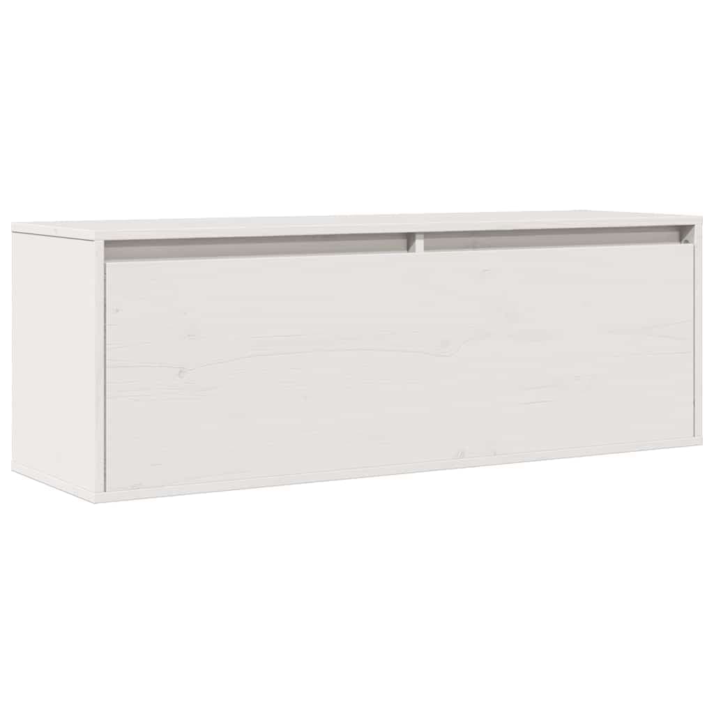 vidaXL Armário de parede 100x30x35 cm madeira de pinho maciça branco