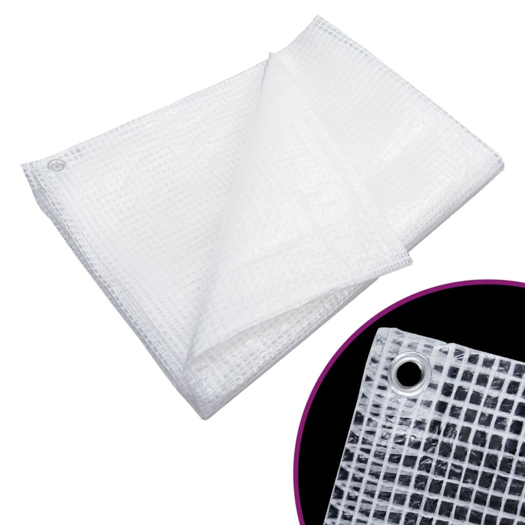 vidaXL Lona tecelagem estilo gaze 140 g/m² 6x8 m branco