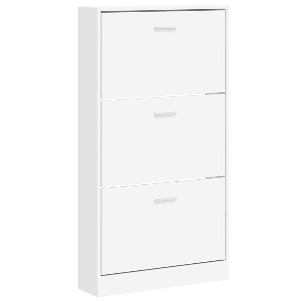 vidaXL Sapateira Branca 59x17x108 cm Madeira Engenheirada