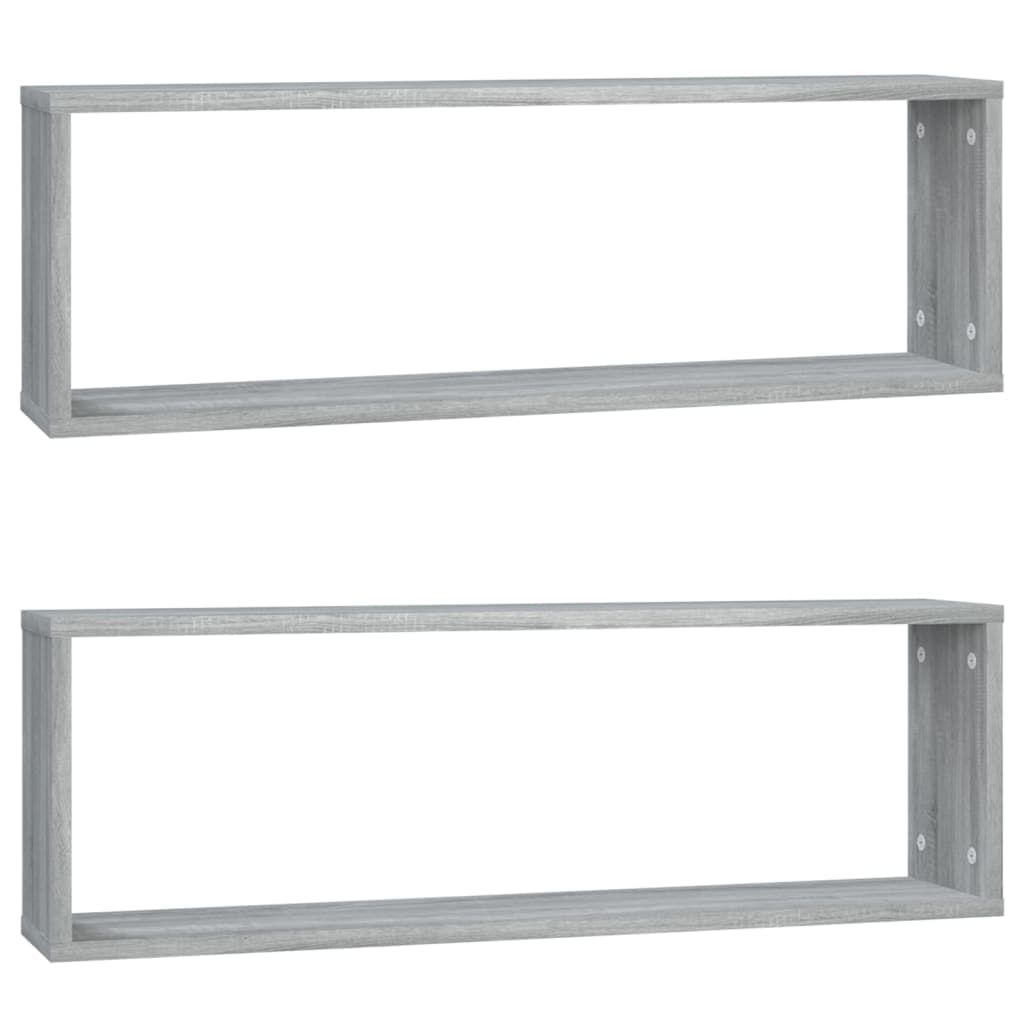 vidaXL Prateleiras cubo 2 pcs derivados de madeira cinzento sonoma