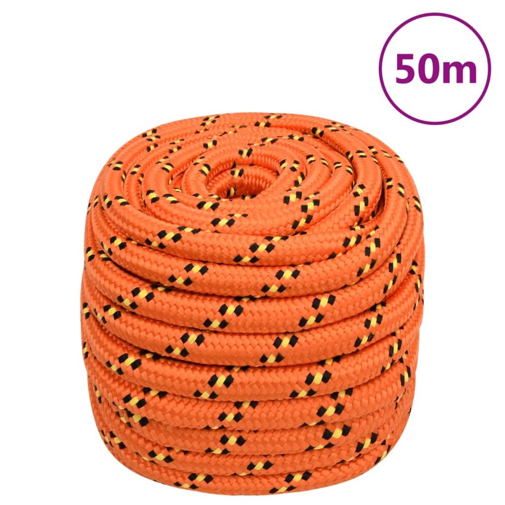 vidaXL Corda de barco 20 mm 50 m polipropileno laranja