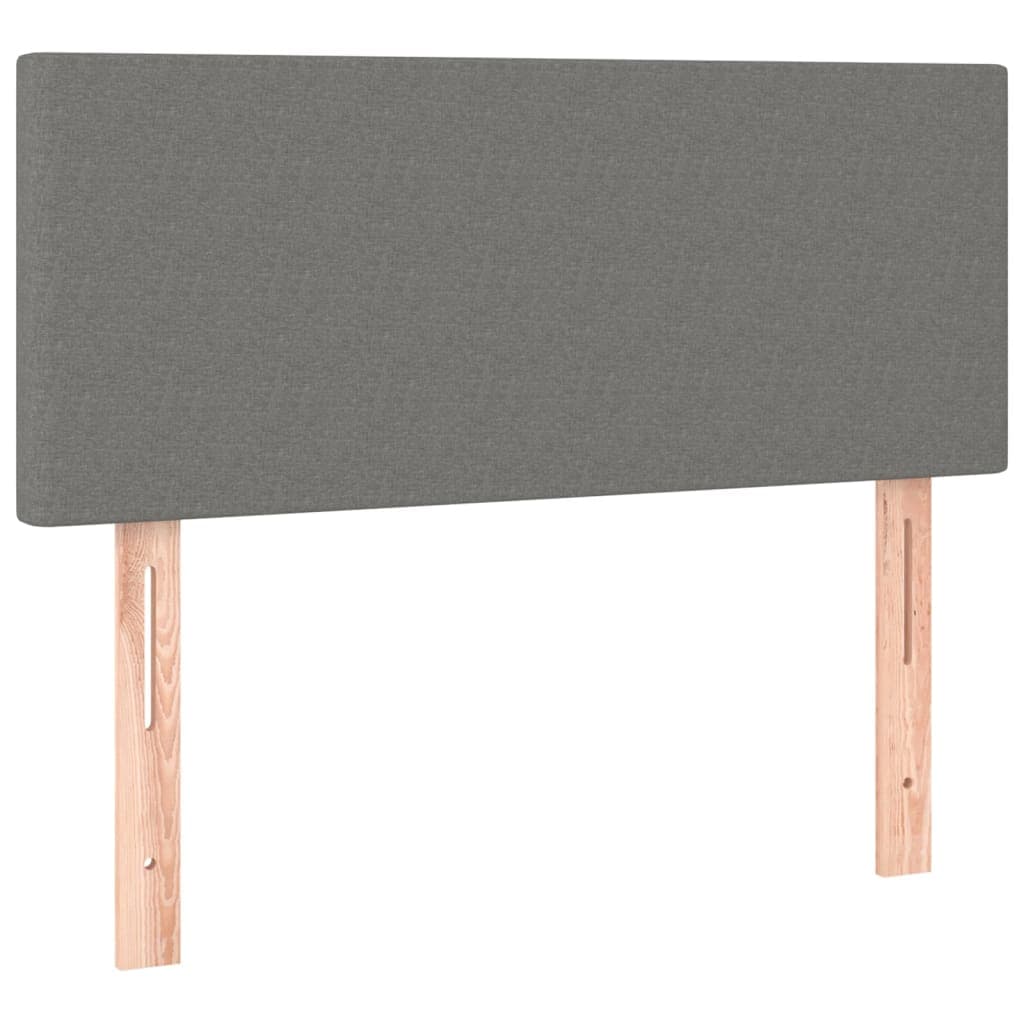 vidaXL Cabeceira de cama tecido 100x5x78/88 cm cinzento-escuro