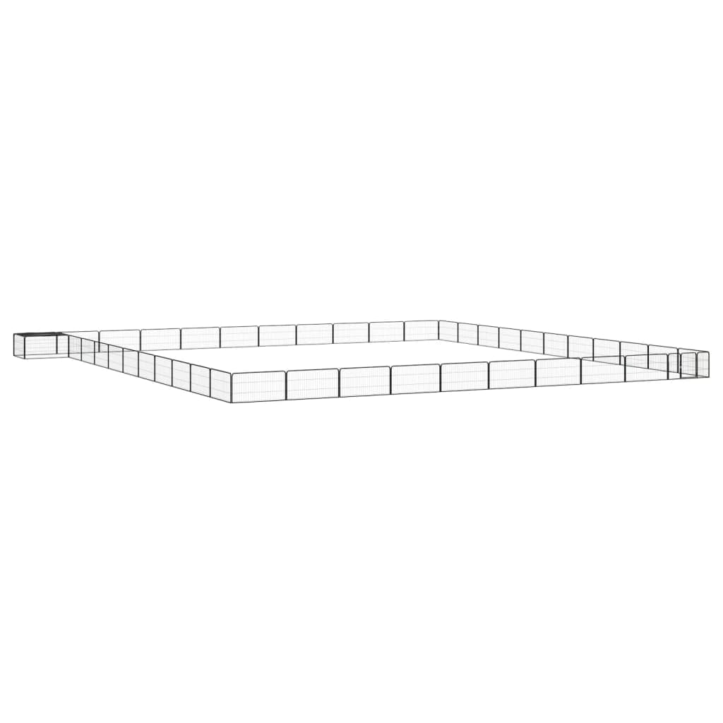 Parque Cães com 44 Painéis 100x50 cm Aço Revestido a Pó Preto - 3115985