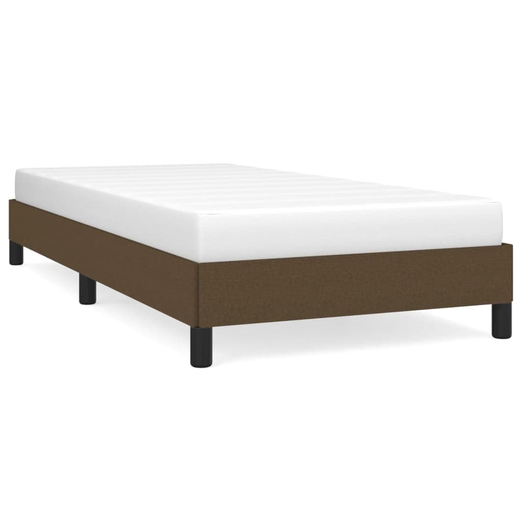 vidaXL Estrutura de cama sem colchão 90x190 cm tecido castanho-escuro