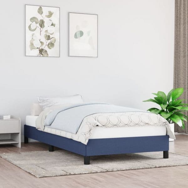 Estrutura de Cama 100x200 cm Tecido Azul - 346702
