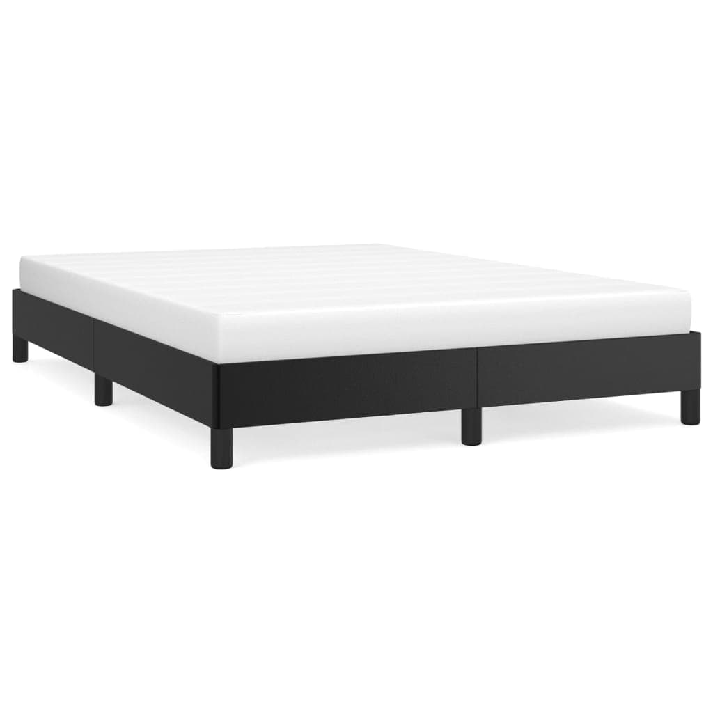 vidaXL Estrutura de Cama 140x190 cm Couro Artificial Preto - 3666755899