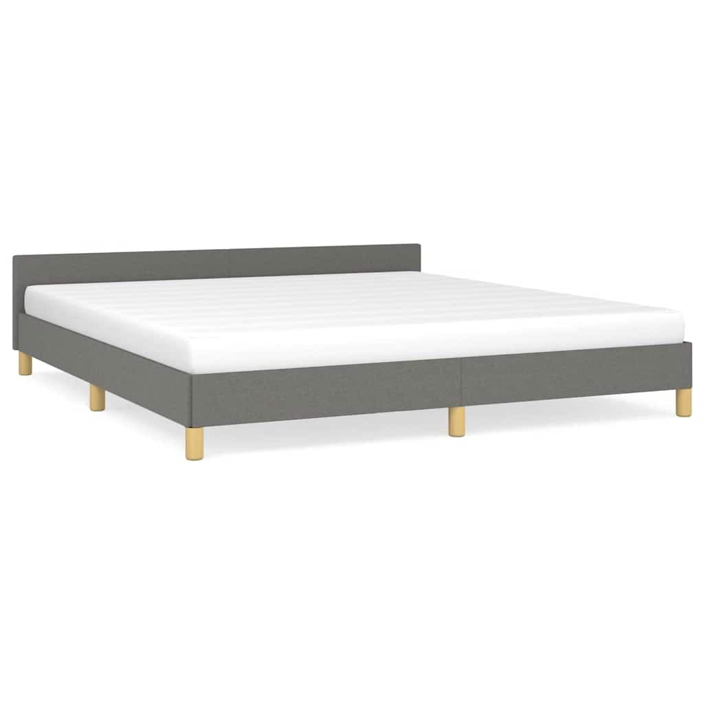 vidaXL Estrutura de cama sem colchão 180x200 cm tecido cinzento-escuro