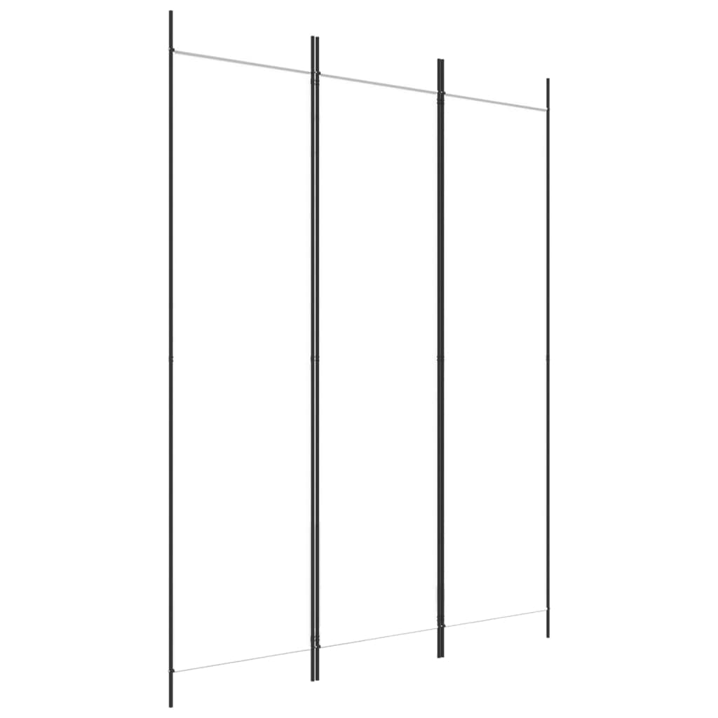 vidaXL Divisória/biombo com 3 painéis 150x200 cm tecido branco