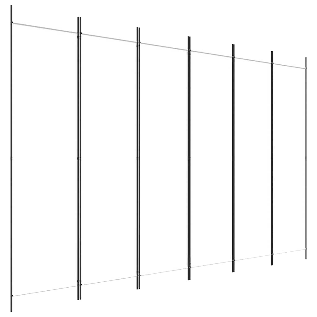 vidaXL Biombo com 6 painéis 300x200 cm tecido branco