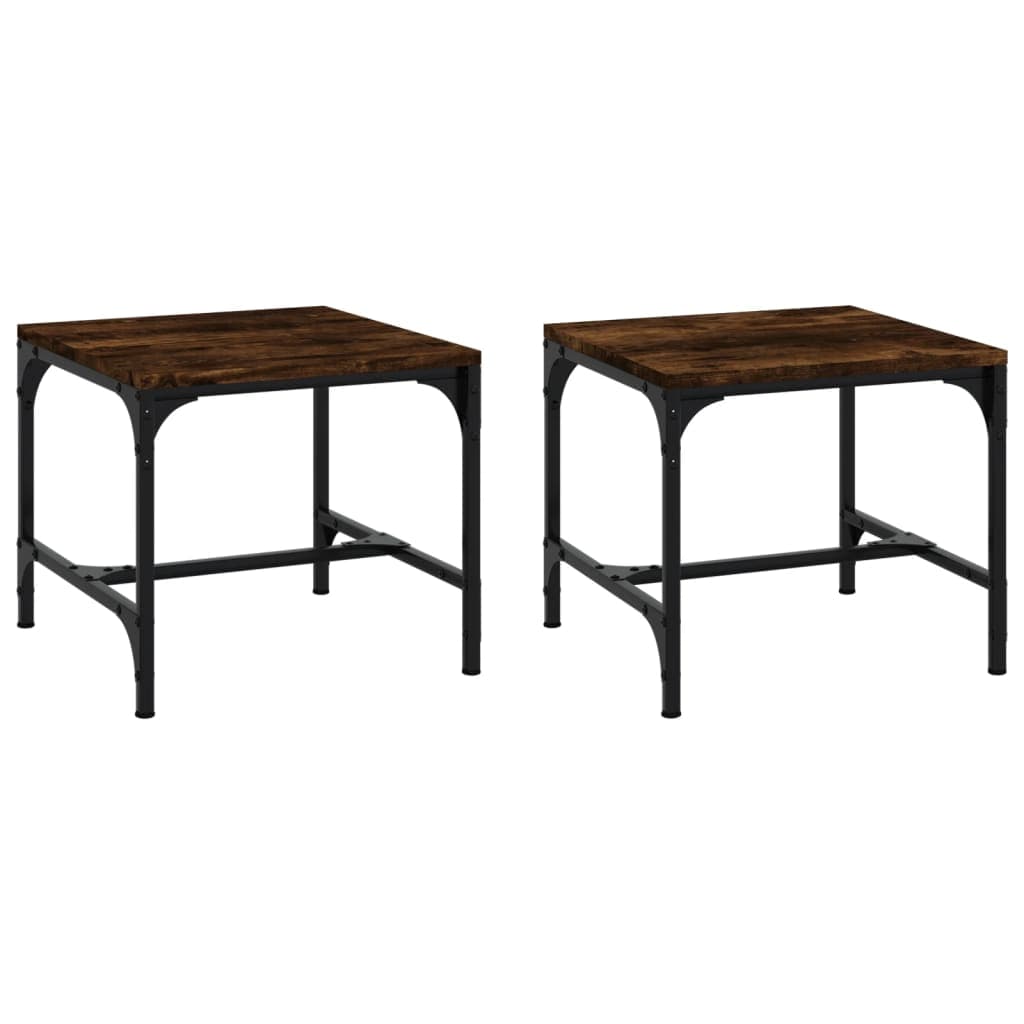 vidaXL Mesas de apoio 2 pcs 40x40x40 cm deriv. madeira carvalho fumado