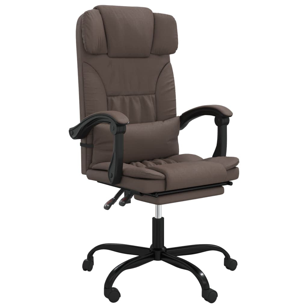 vidaXL Cadeira de escritório reclinável couro artificial castanho