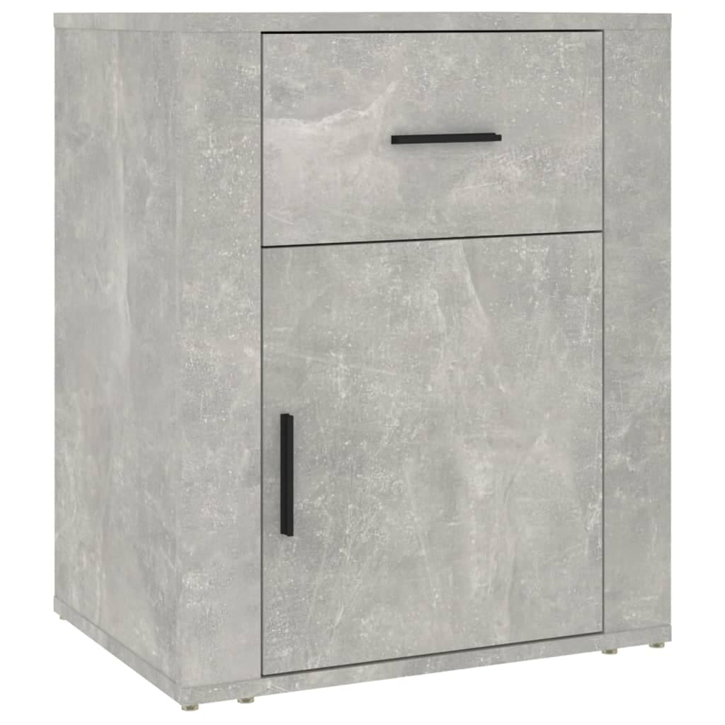 vidaXL Mesa de cabeceira 50x36x60 cm derivados madeira cinza cimento