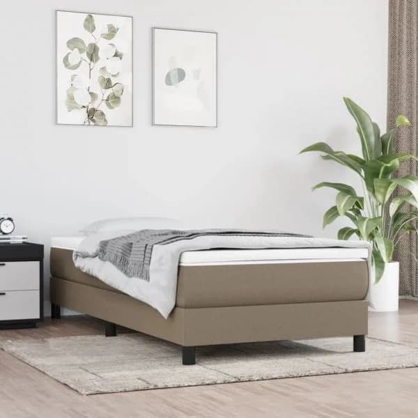 Estrutura de Cama com Molas 90x190 cm Tecido Cinza-acastanhado - 3120480