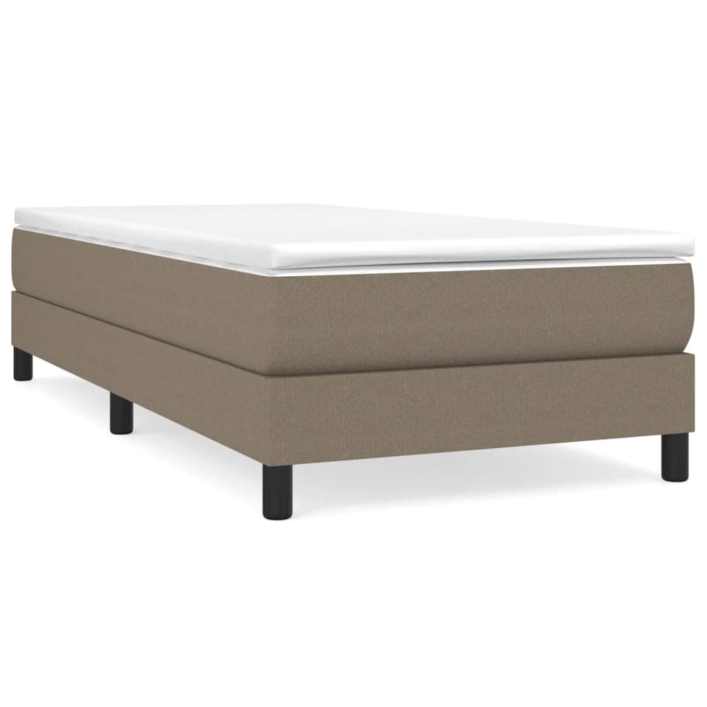 vidaXL Estrutura de cama com molas sem colchão 100x200 cm tecido cinza-acastanhado