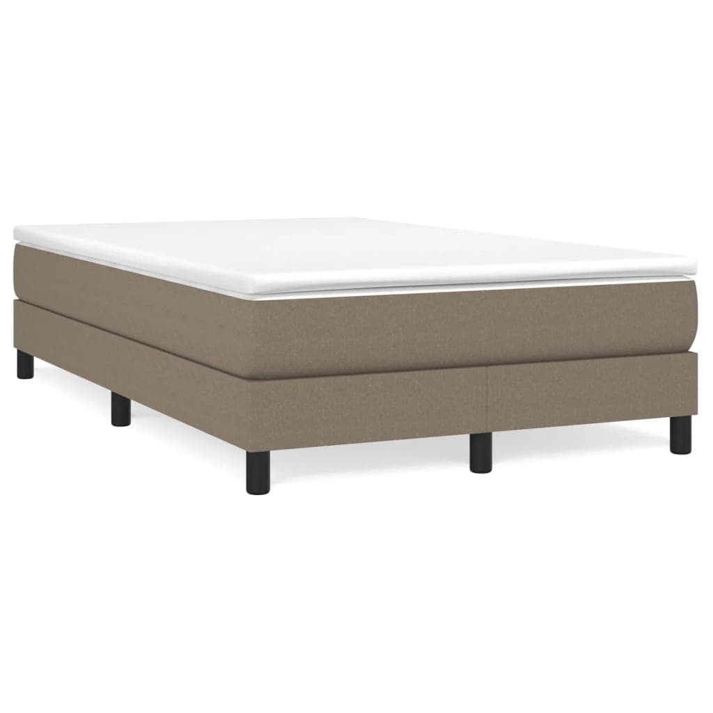 vidaXL Estrutura de cama com molas sem colchão 120x200 cm tecido cinza-acastanhado