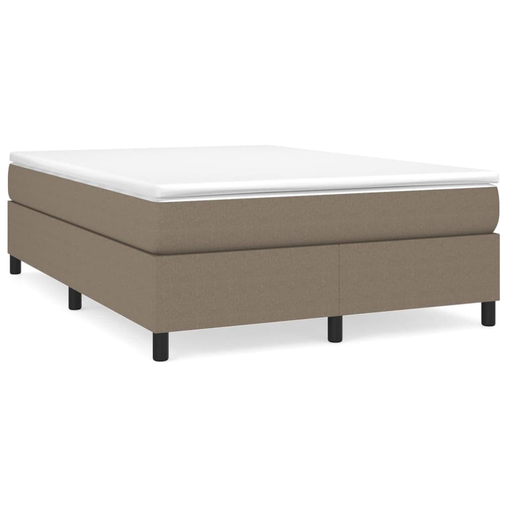 vidaXL Estrutura de cama com molas 140x200 cm tecido castanho-acinzentado