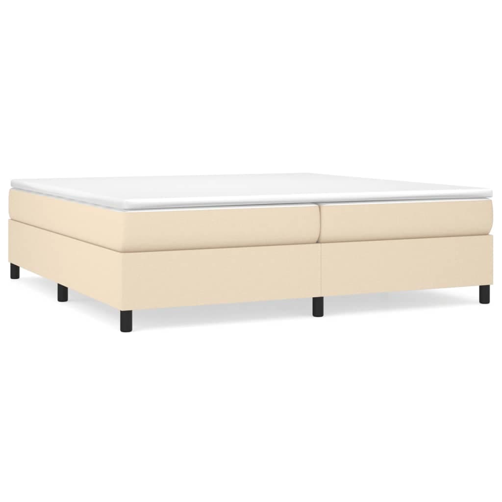 vidaXL Estrutura de cama com molas 200x200 cm tecido cor creme