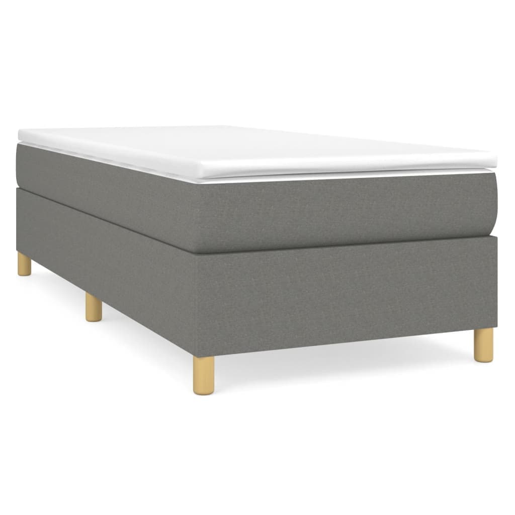 vidaXL Estrutura de Cama sem Colchão 90x190 cm Tecido Cinzento-escuro - 823275134