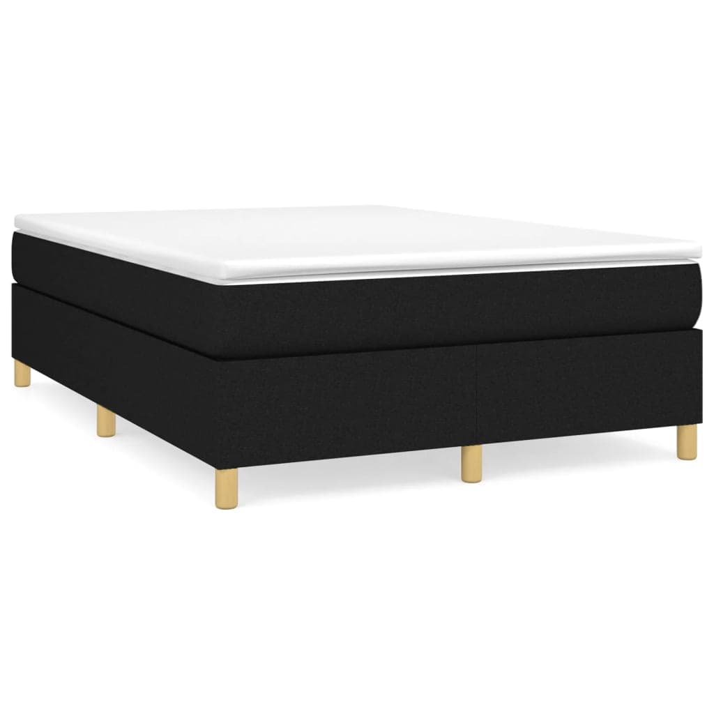 vidaXL Estrutura de cama com molas 140x190 cm tecido preto