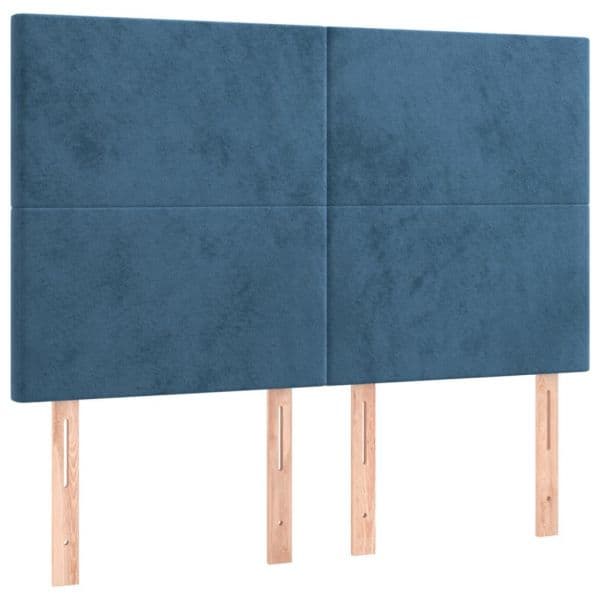vidaXL Cabeceira de Cama 4 Peças Veludo 72x5x78/88 cm Azul-escuro - 2258607485