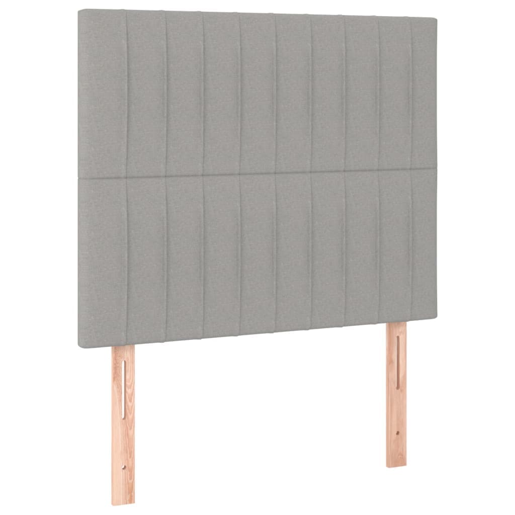 vidaXL Cabeceira Cinza Claro 90x5x118/128 cm Tecido